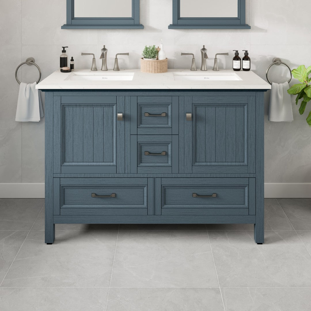 Eviva Britney Bath Vanity with Carrara Quartz Top and Undermount Porcelain Sink (24"-72")