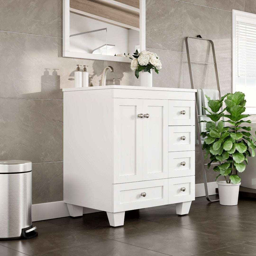 Eviva Acclaim Bath Vanity with Counter Top and Undermount Porcelain Sink (24"-30")