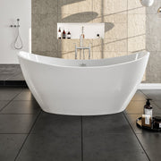 Eviva Bella Glossy White Acrylic Slipper Freestanding Bathtub