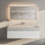 Eviva Fritti Wall Mount Bath Vanity with Carrara Marble Top and Integrated Sink