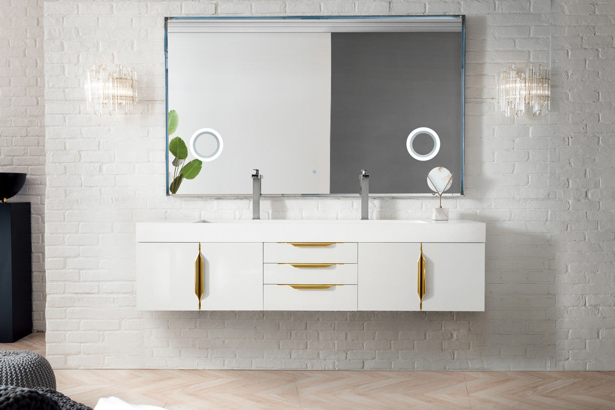 Columbia 72" Double Wall Mount Vanity Cabinet