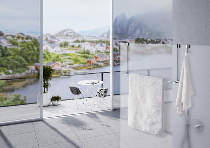 SIDELINE - Towel Rail for Glass Shower Panel in Polished Chrome