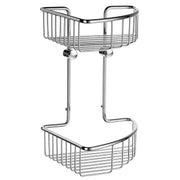SIDELINE - Basic Corner Shower Basket, Double in Polished Chrome