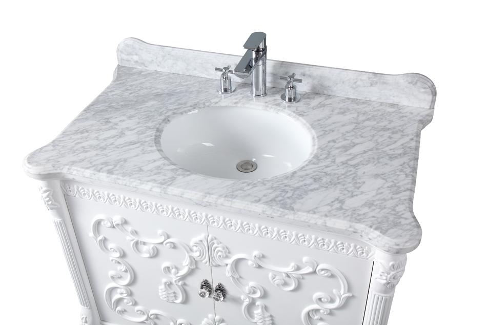 Chans Furniture HF-1091RA 40" Benton Collection Bellissimo Bathroom Vanity with Italian Carrara Marble