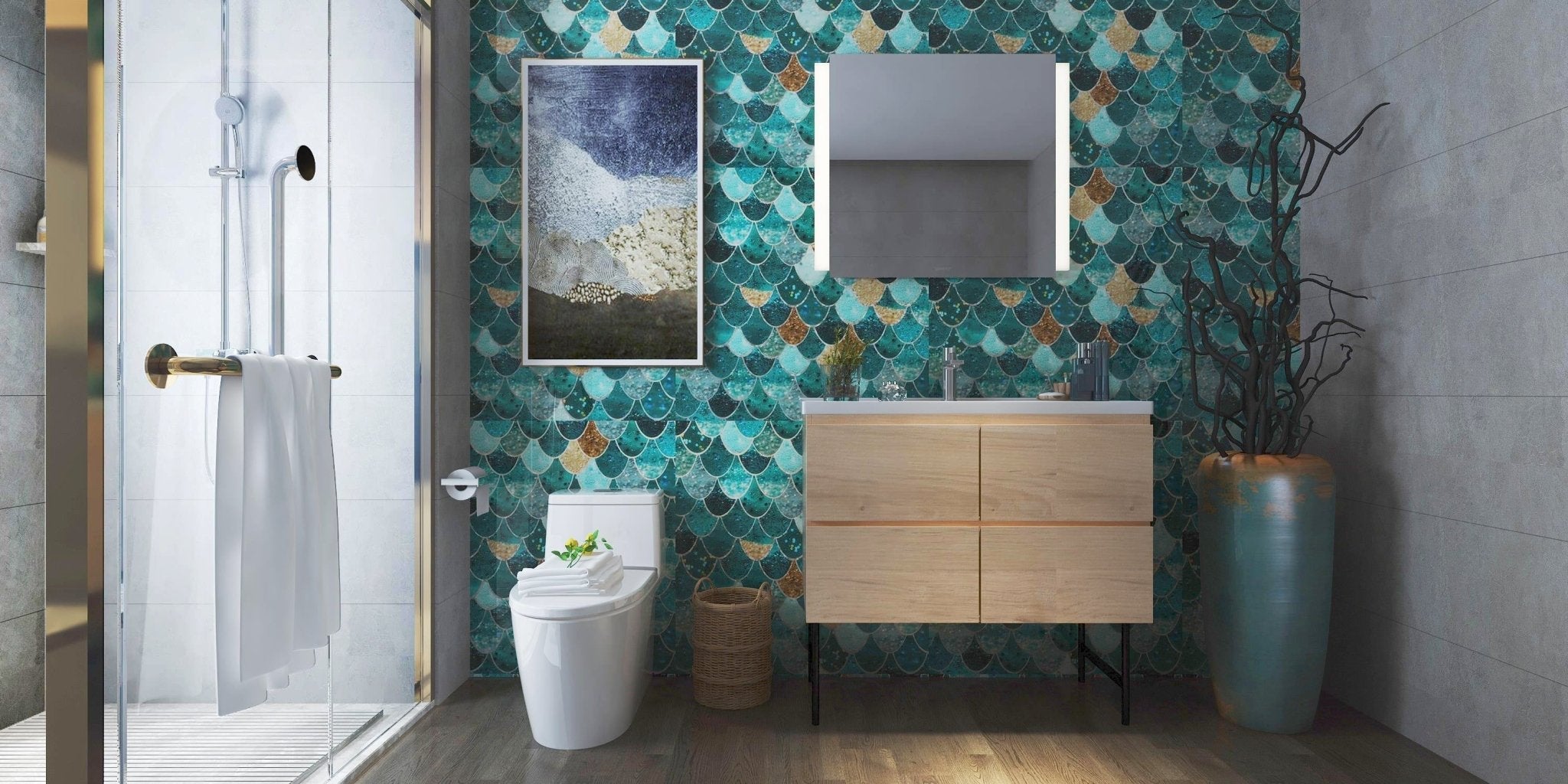 Chans Furniture GD-205WD 40 inch Modern Style Elvora Bathroom Sink Vanity