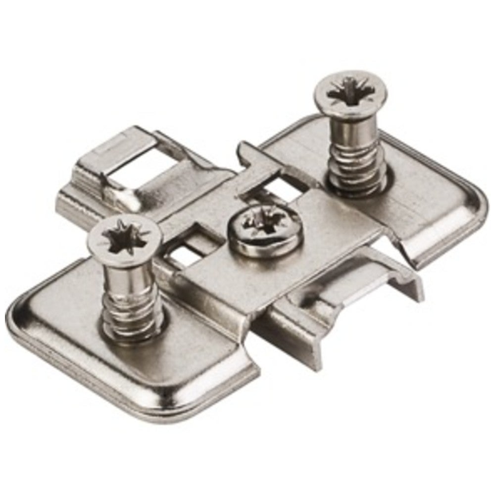 Hardware Resources HR MAX Standard Duty 3 mm Cam Adj Steel Plate with Euro Screws for 500 Series European Hinges