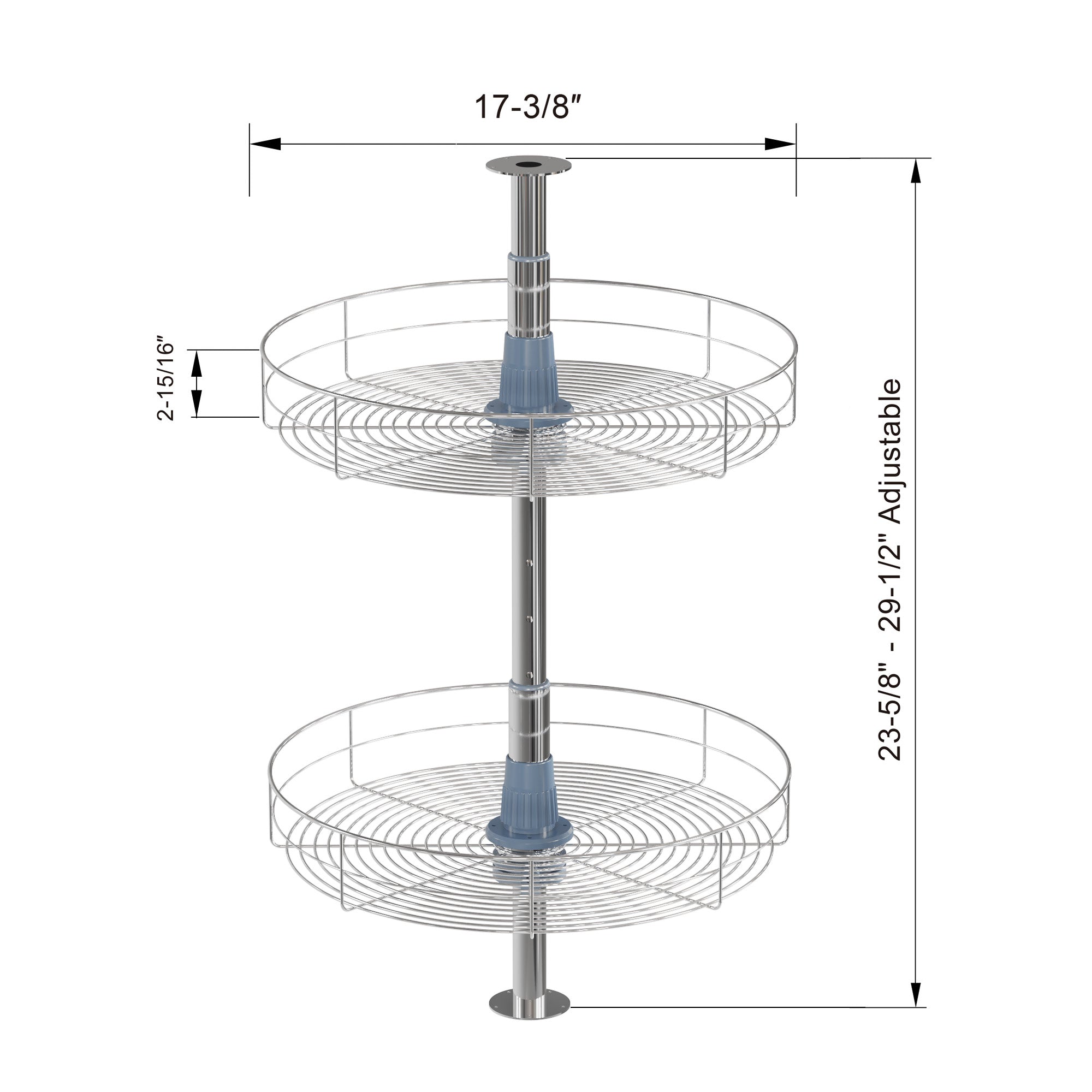 30"H Wall Corner Lazy Susan-4001 360D