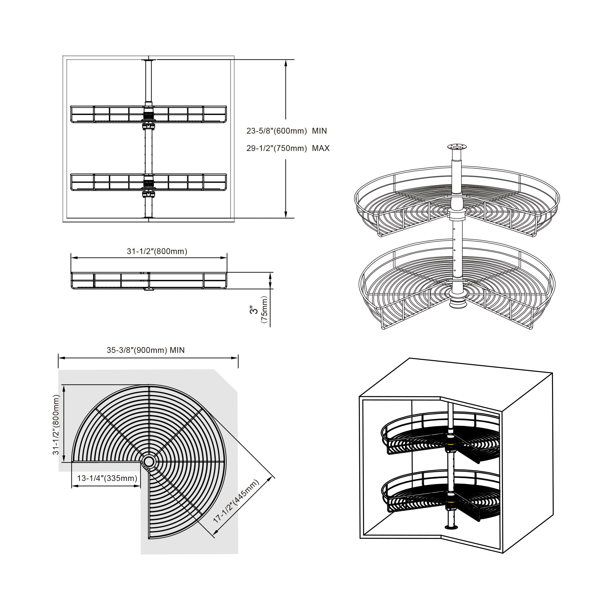 Base Corner Lazy Susan - 4001 270 32