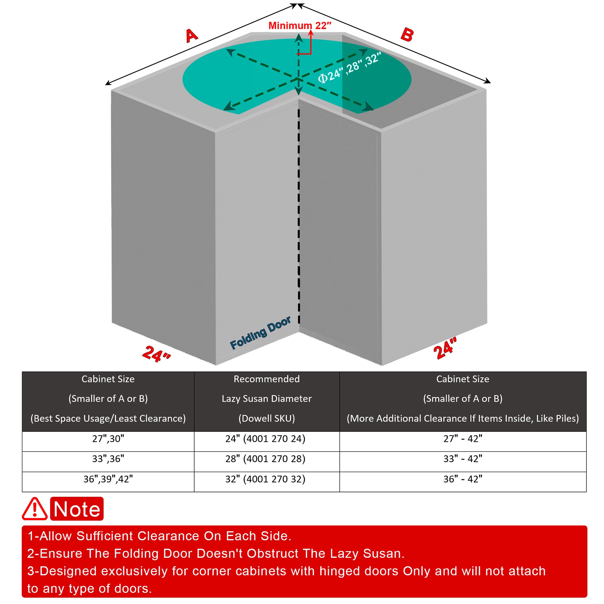 Base Corner Lazy Susan - 4001 270 32