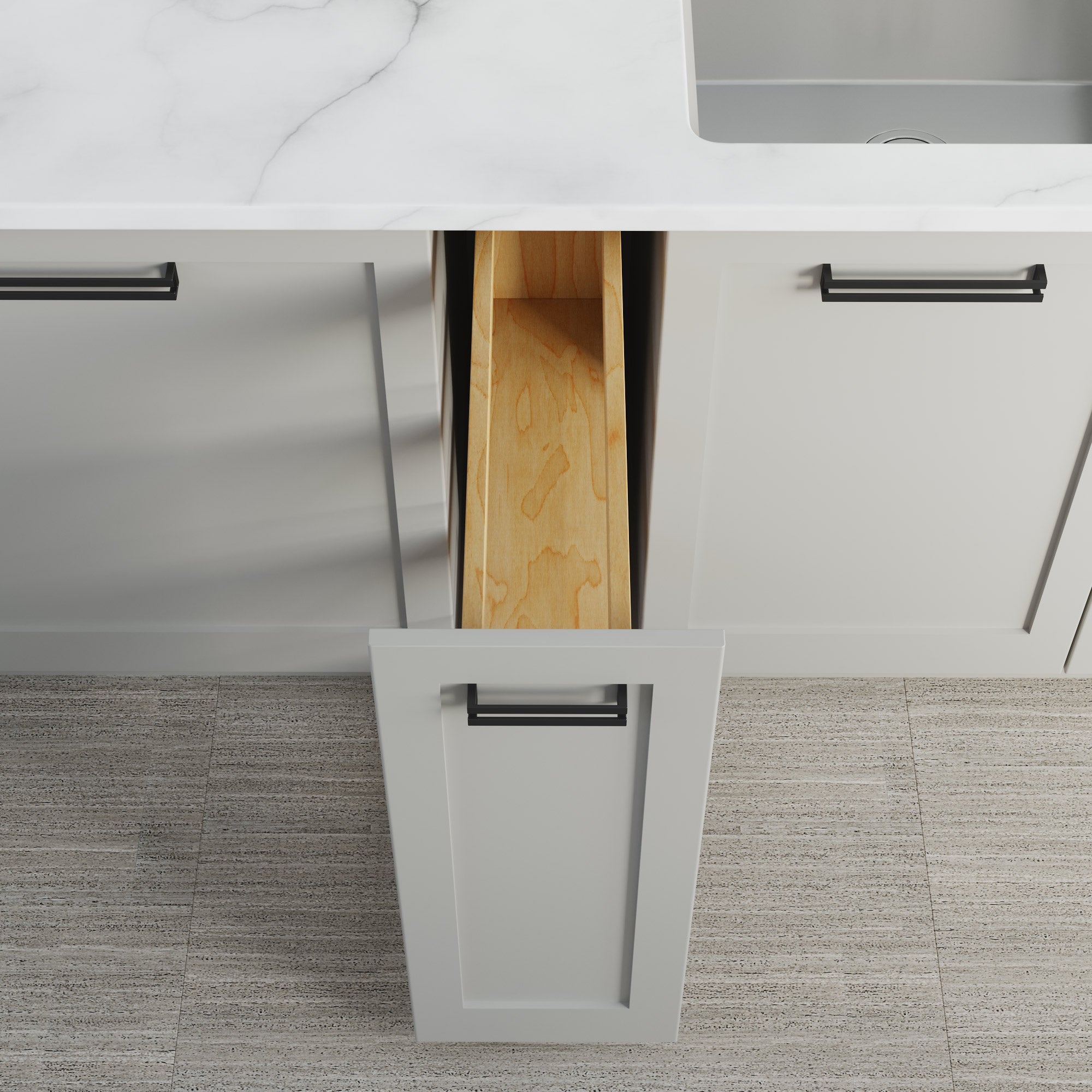 5" Base Pullout Organizer with Adjustable Shelves-4004 0524