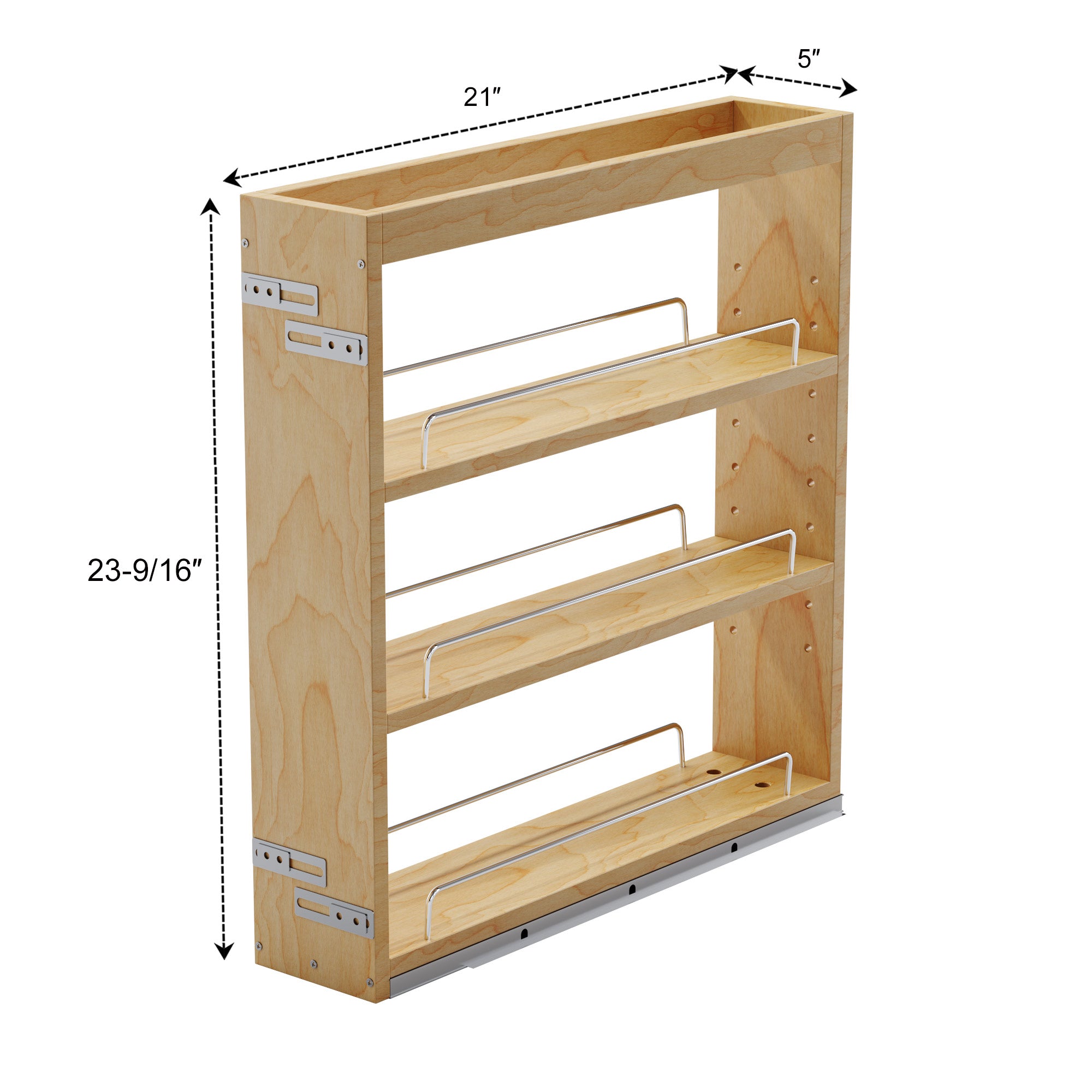 5" Base Pullout Organizer with Adjustable Shelves-4004 0524