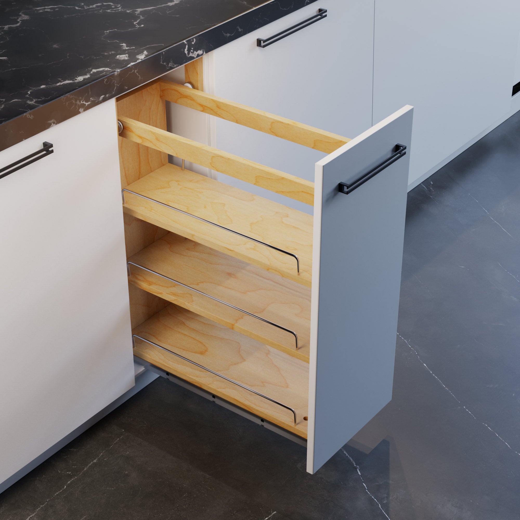 8" Base Pullout Organizer with Adjustable Shelves-4004 0824