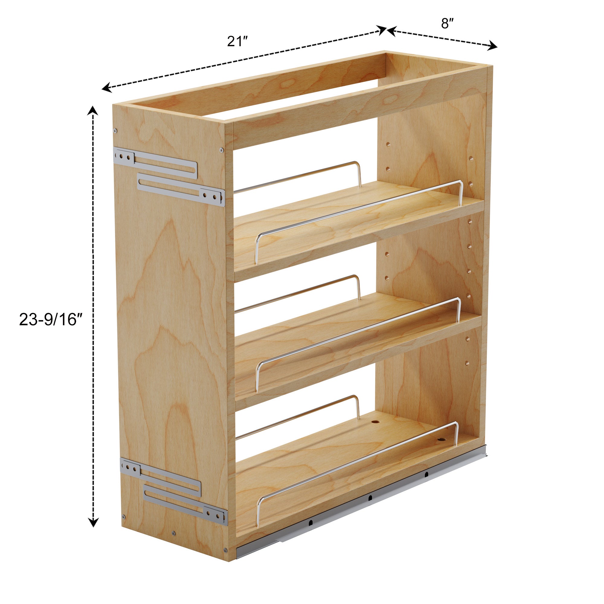 8" Base Pullout Organizer with Adjustable Shelves-4004 0824