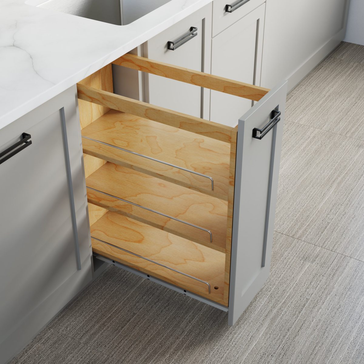 10" Base Pullout Organizer with Adjustable Shelvess-4004 1024
