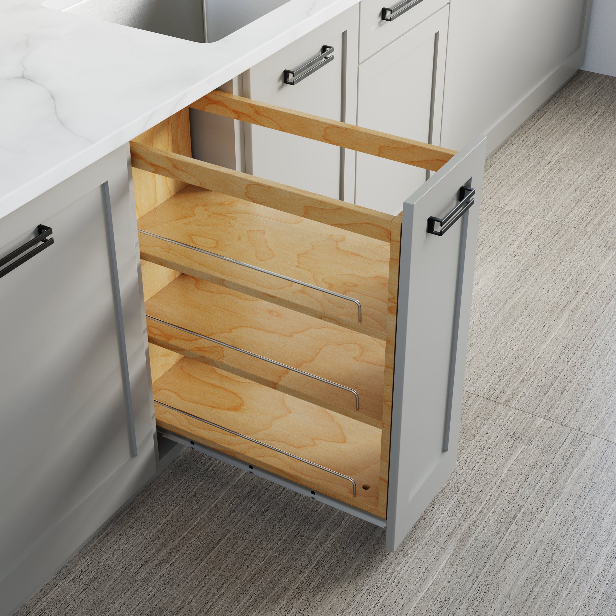10" Base Pullout Organizer with Adjustable Shelvess-4004 1024