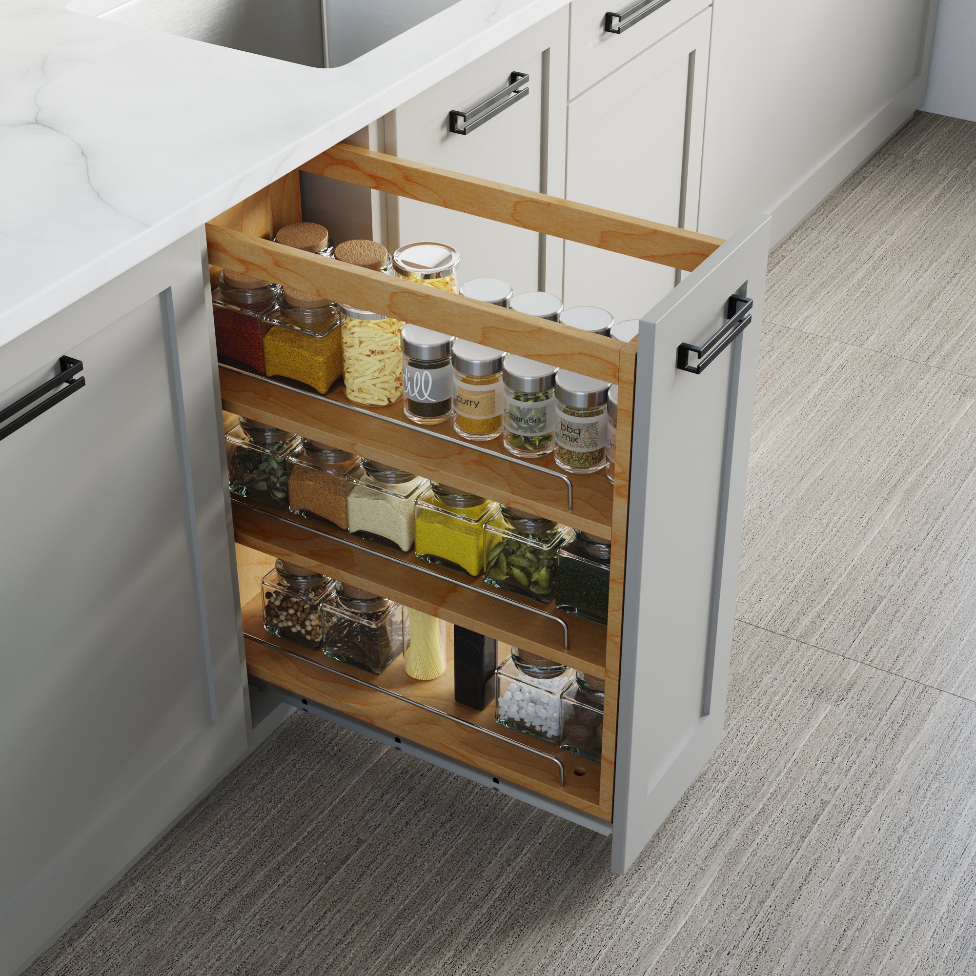 10" Base Pullout Organizer with Adjustable Shelvess-4004 1024