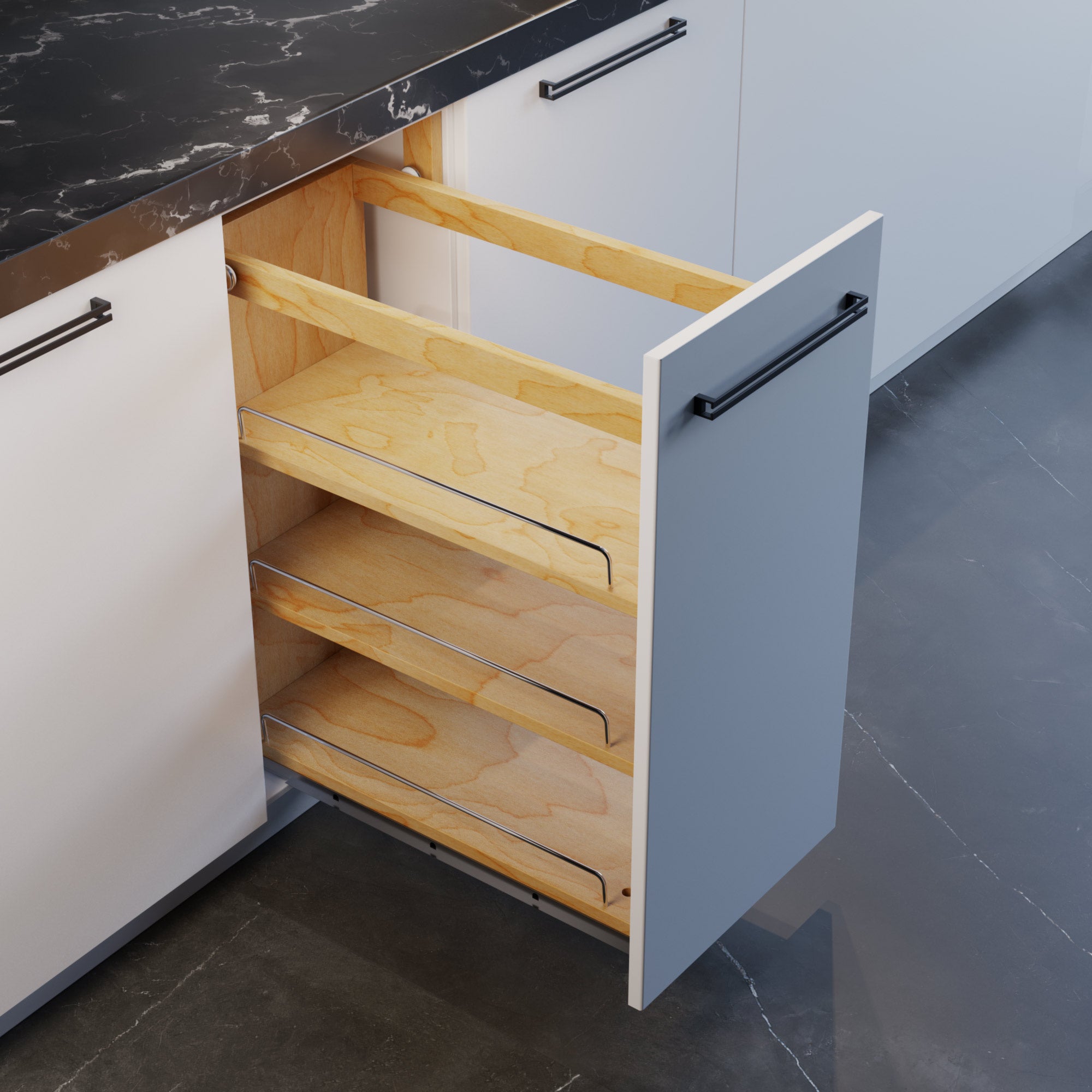 10" Base Pullout Organizer with Adjustable Shelvess-4004 1024