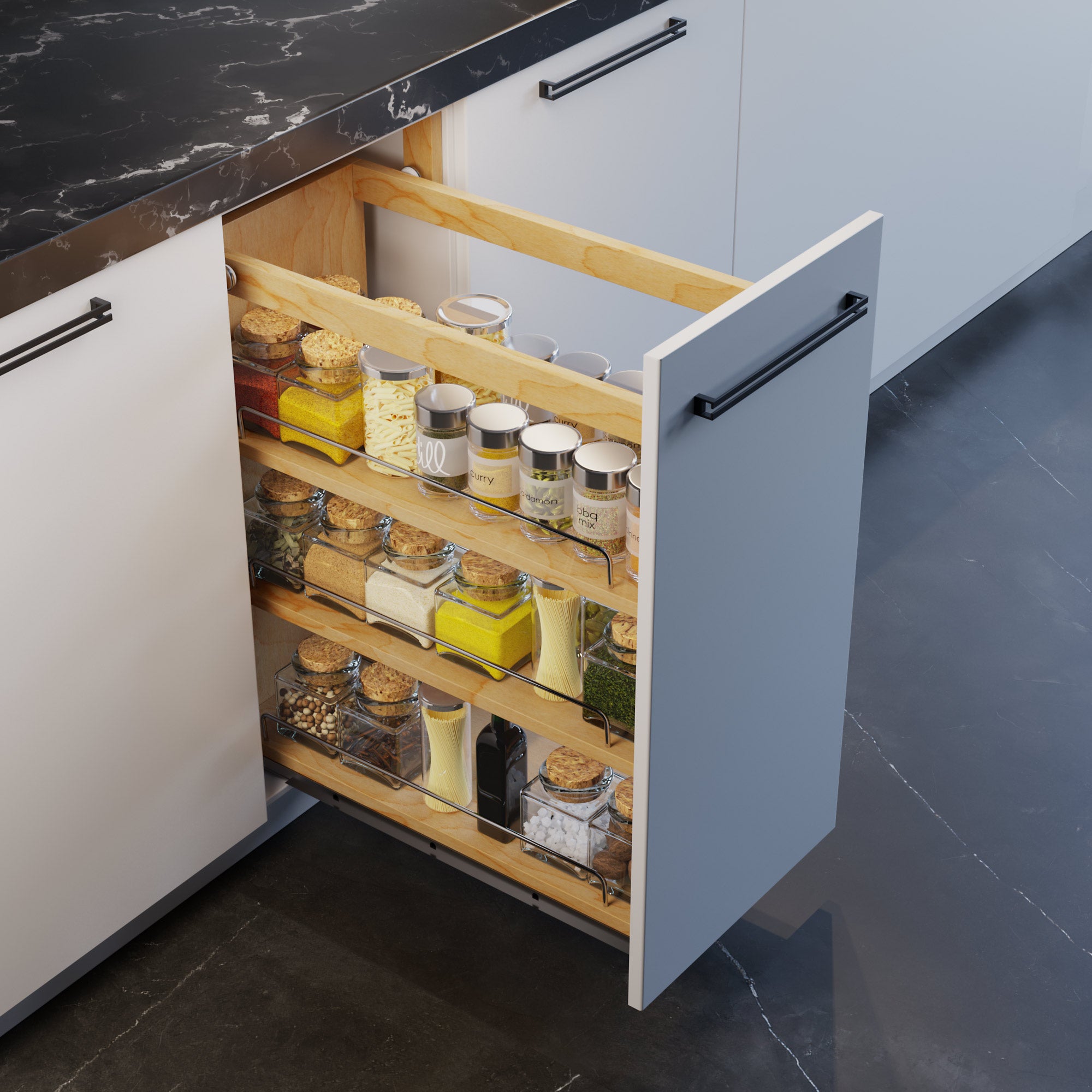 10" Base Pullout Organizer with Adjustable Shelvess-4004 1024