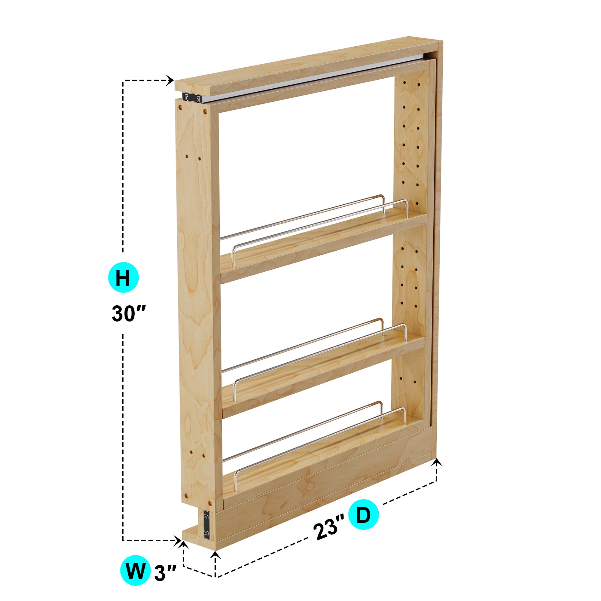 3" Base Filler Pullout with Adjustable Shelves-4005 0330