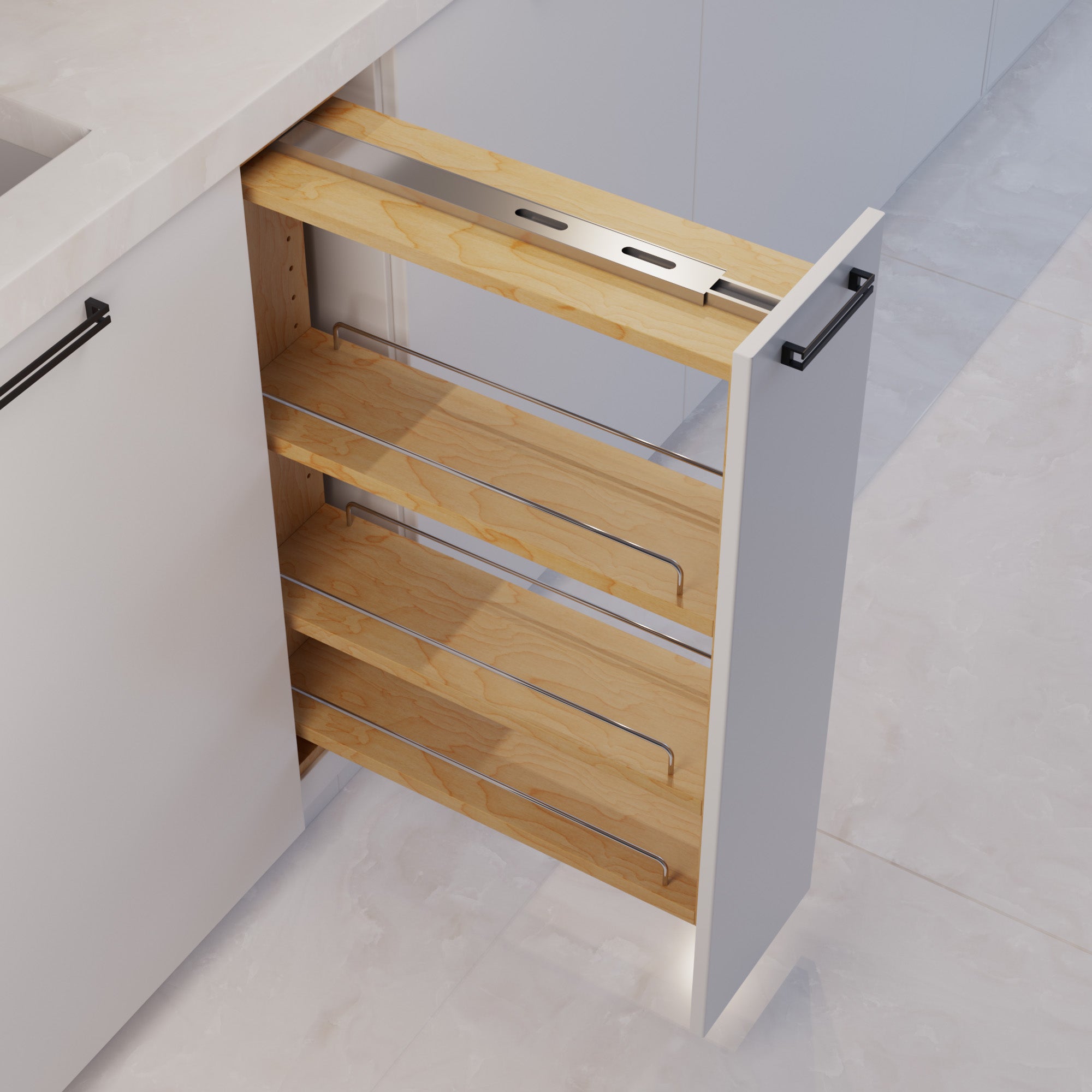 6" Base Filler Pullout with Adjustable Shelves-4005 0630