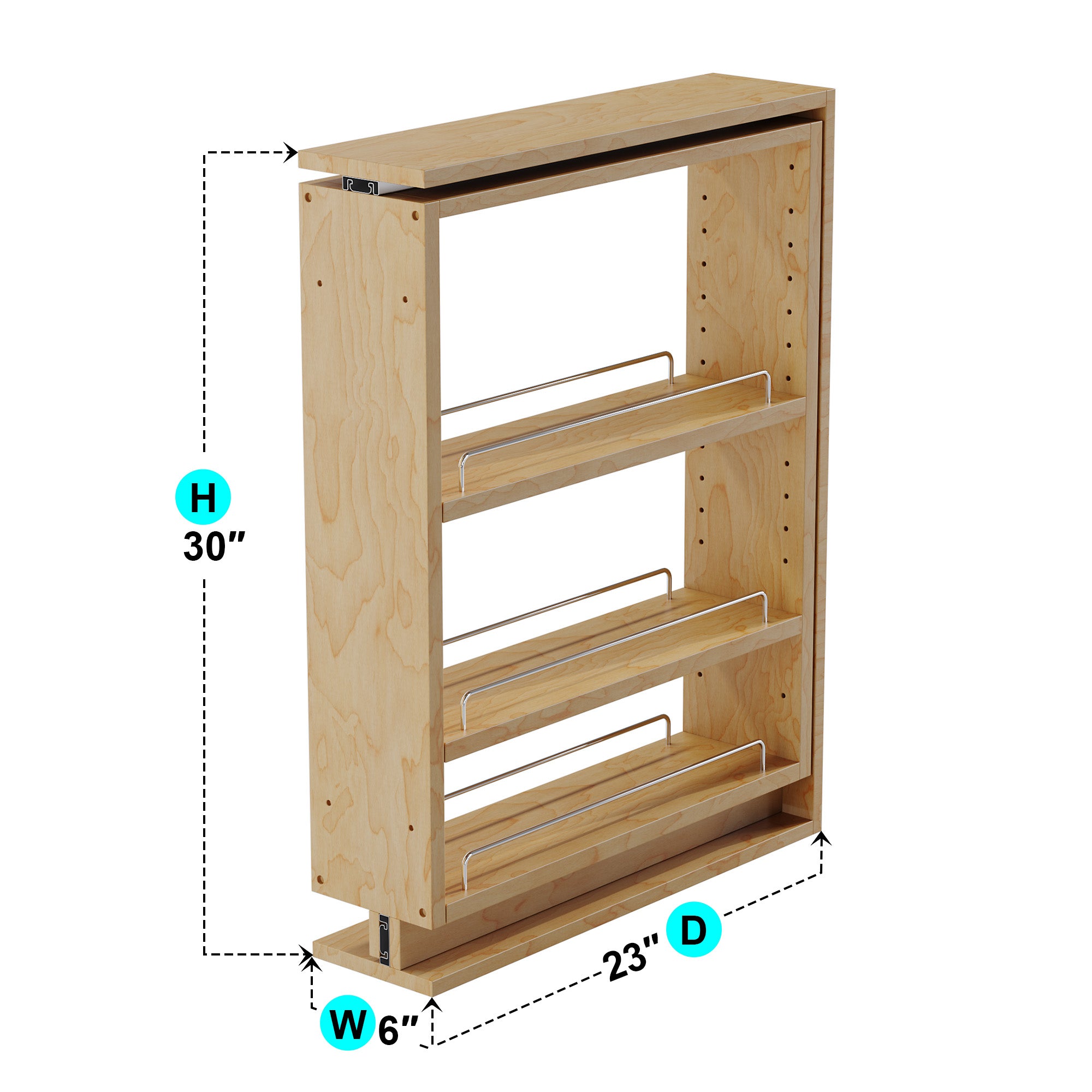 6" Base Filler Pullout with Adjustable Shelves-4005 0630