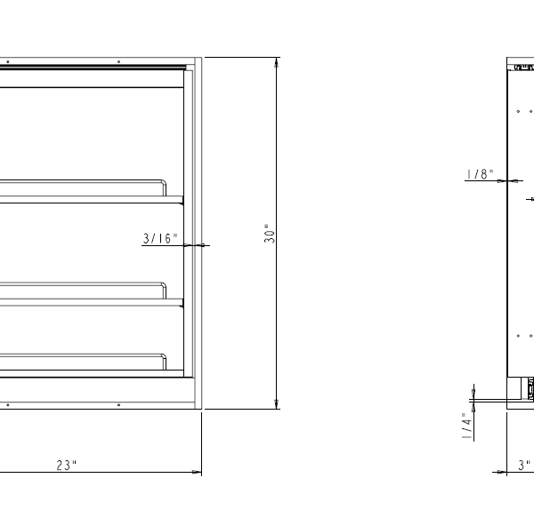 3" Base Filler Pullout with Adjustable Shelves-4005 0330