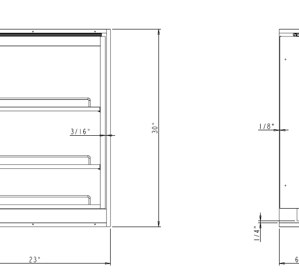 6" Base Filler Pullout with Adjustable Shelves-4005 0630