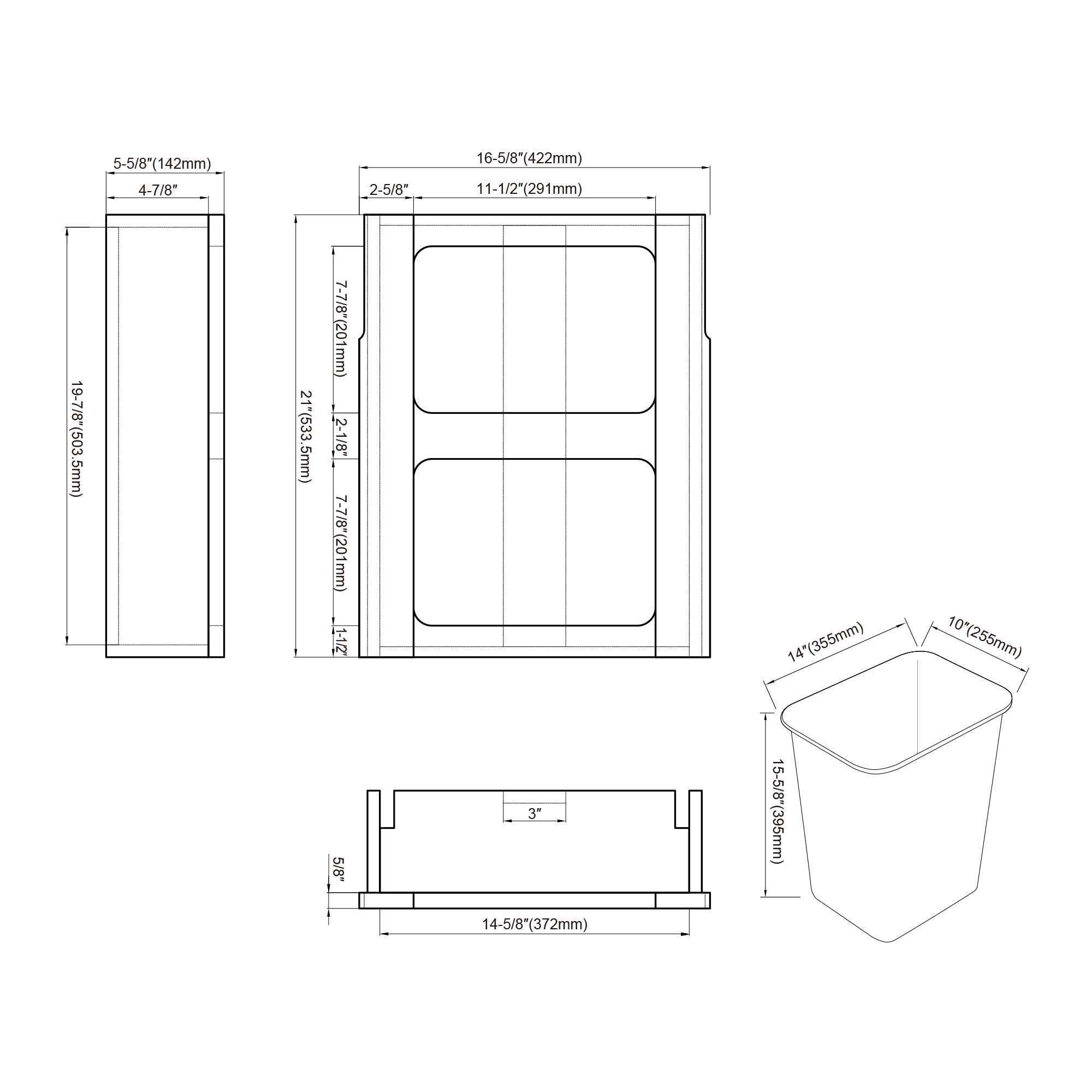 Pullout Waste Basket for B21-4006 0221