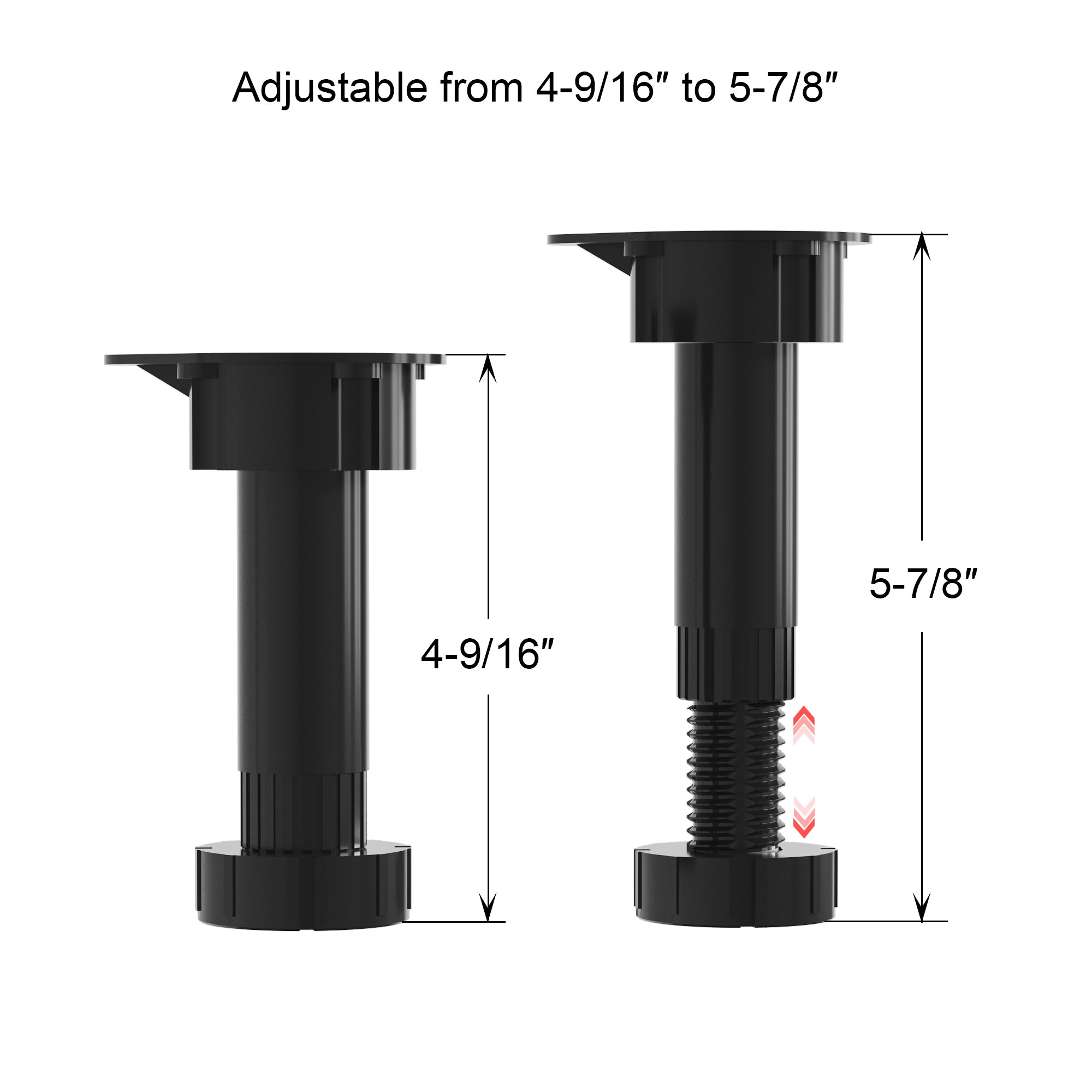 4007 Black Adjustable Legs /Clip(4Pcs -Set)