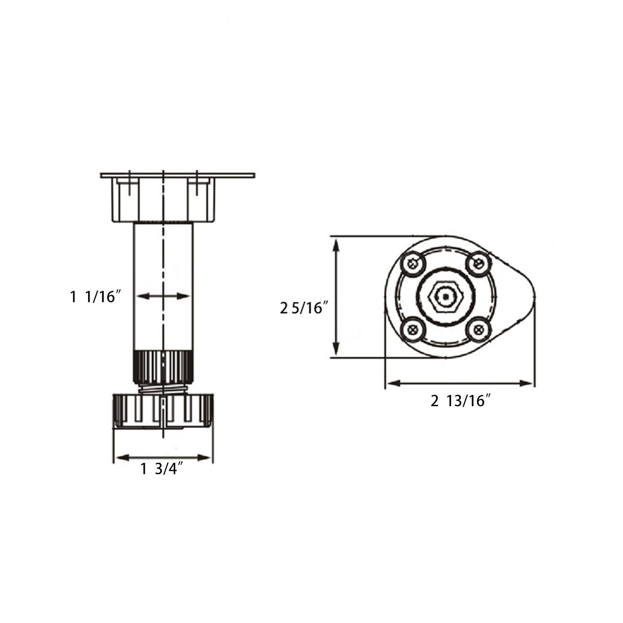 4007 Black Adjustable Legs /Clip(4Pcs -Set)