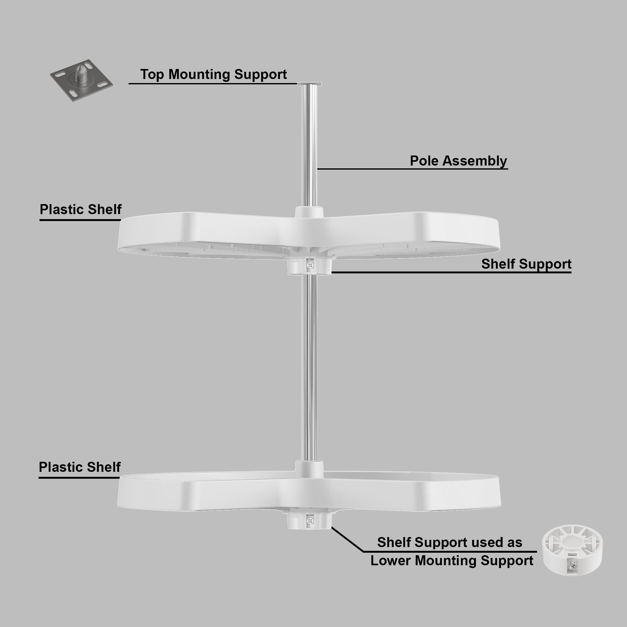 White Plastic Lazy Susan 270 - 4011 270 Series