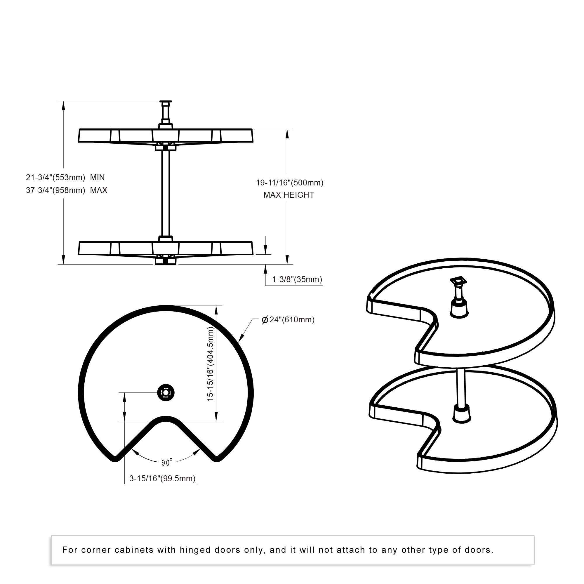 White Plastic Lazy Susan 270 - 4011 270 Series