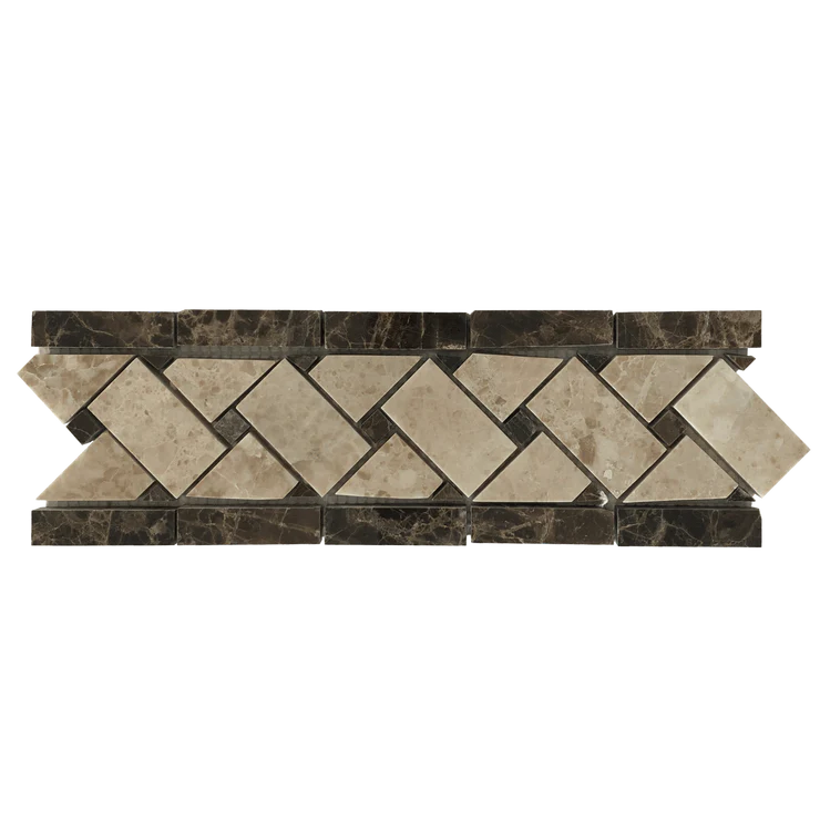 DARK EMPERADOR & CAPPUCINO POLISHED BASKETWEAVE BORDER
