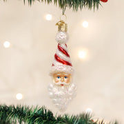 Peppermint Twist Santa Ornament