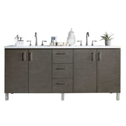 James Martin Metropolitan 72" Double Vanity in Silver Oak with 3cm Countertop