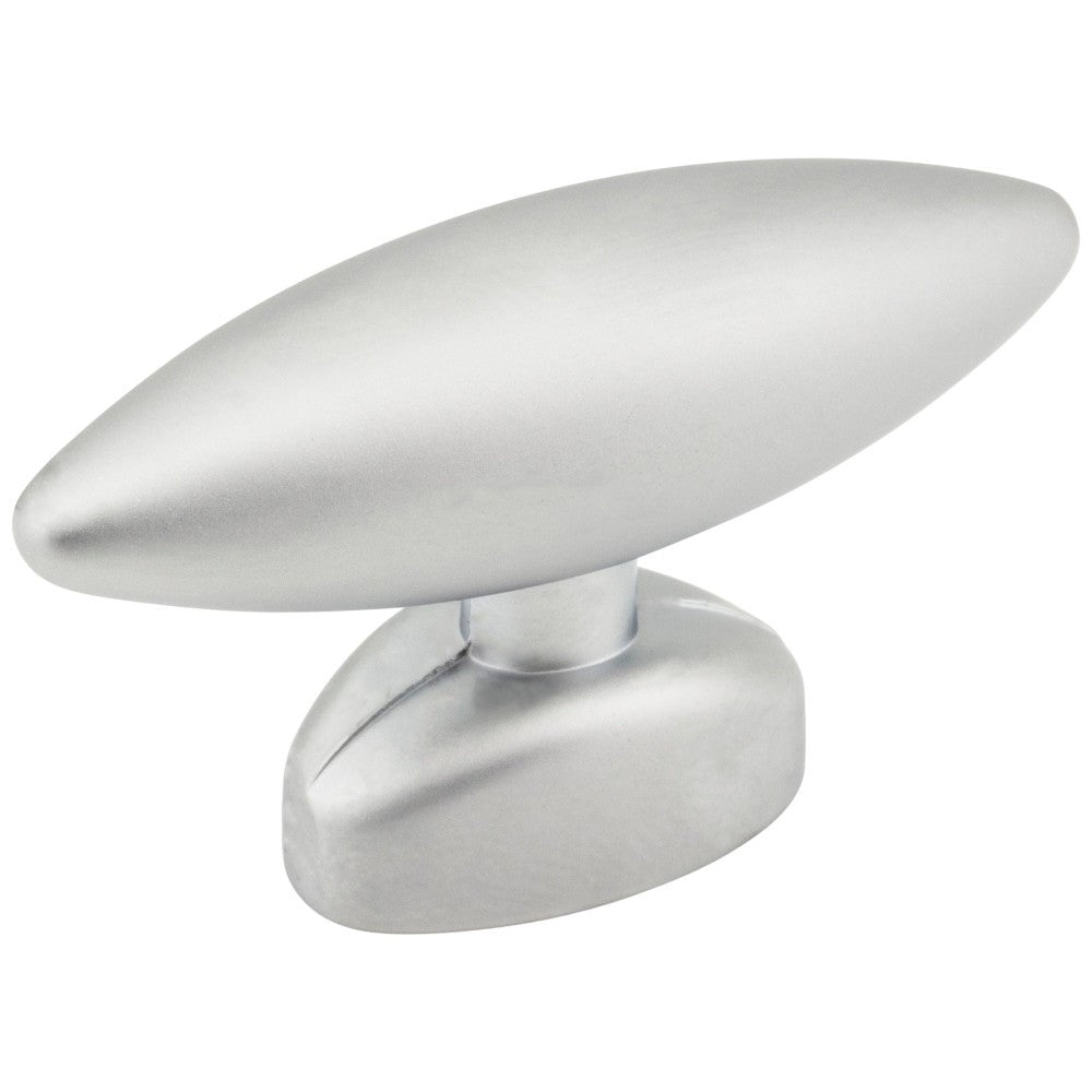 Hardware Resources 1-9/16" Overall Length Satin Nickel Football Verona Cabinet "T" Knob
