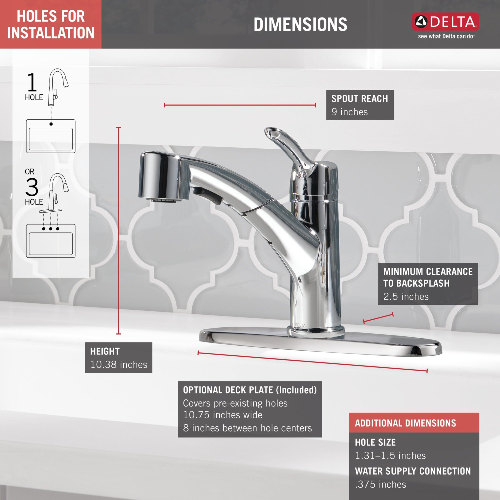 Delta Collins™ Single Handle Pull-Out Kitchen Faucet