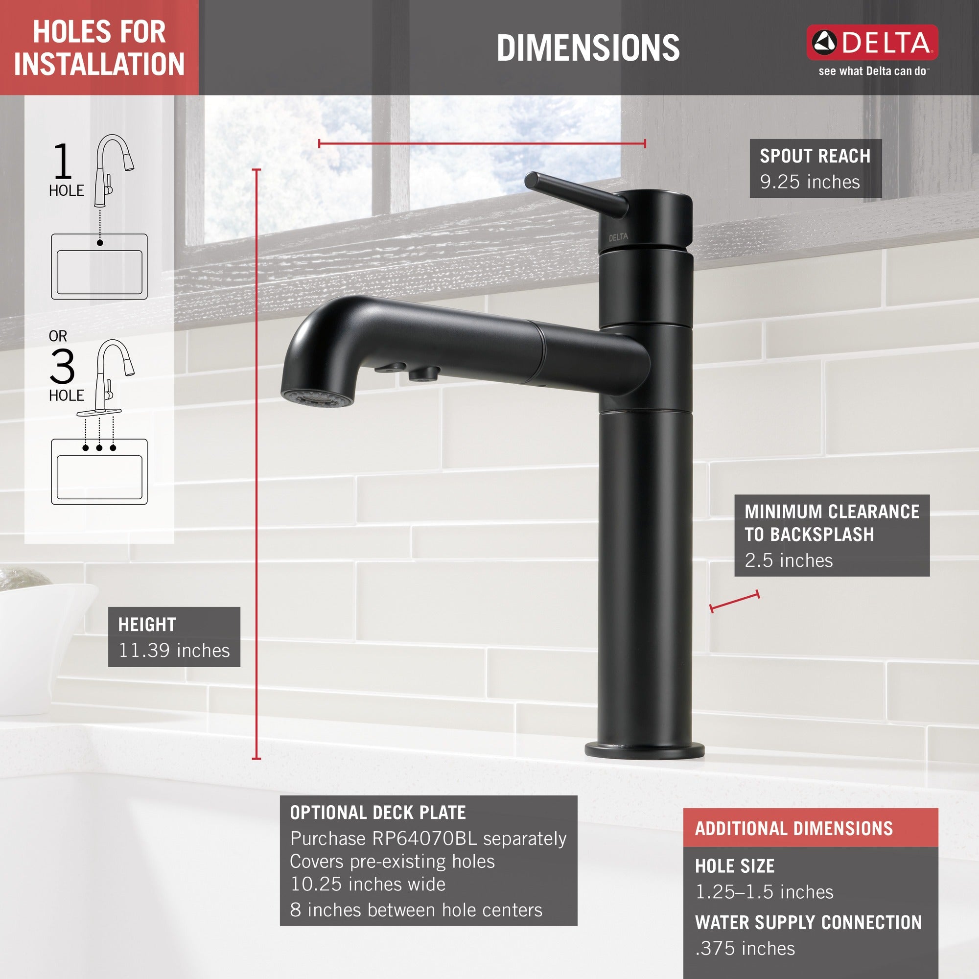 Delta Trinsic® Single Handle Pull-Out Kitchen Faucet