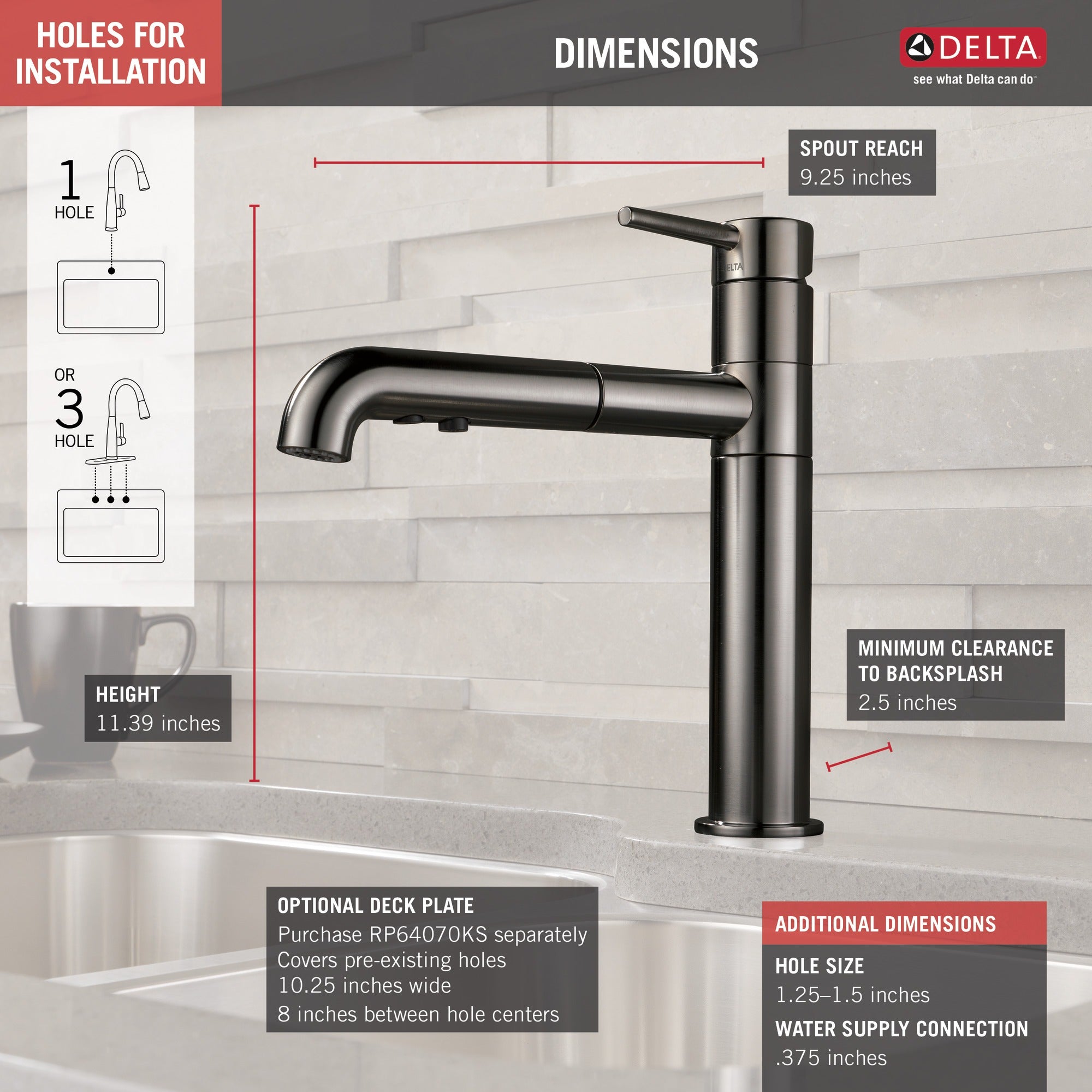 Delta Trinsic® Single Handle Pull-Out Kitchen Faucet