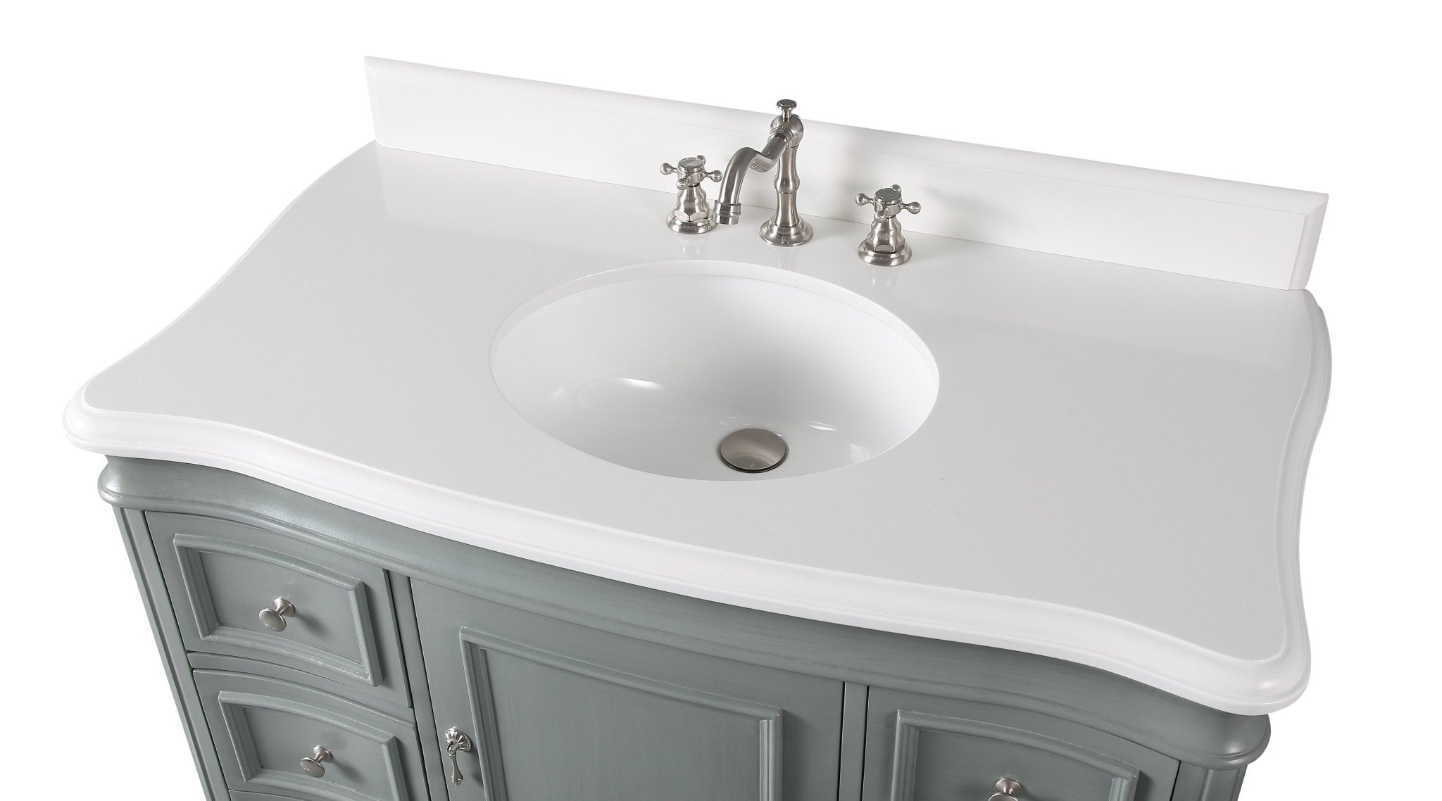 Chans Furniture 1044CK-QT 42" Benton Collection Modern Style Sesto Grey Bathroom Vanity