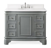 Chans Furniture 1044CK-QT 42" Benton Collection Modern Style Sesto Grey Bathroom Vanity
