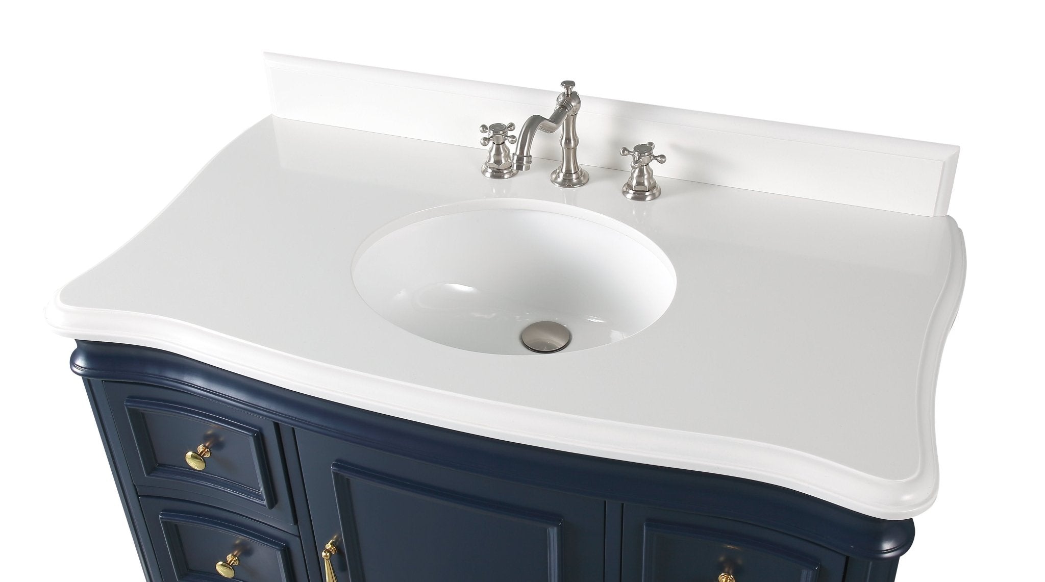 Chans Furniture 1044NB-QT 42" Benton Collection Sesto Navy Blue Bathroom Vanity