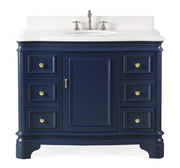 Chans Furniture 1044NB-QT 42" Benton Collection Sesto Navy Blue Bathroom Vanity