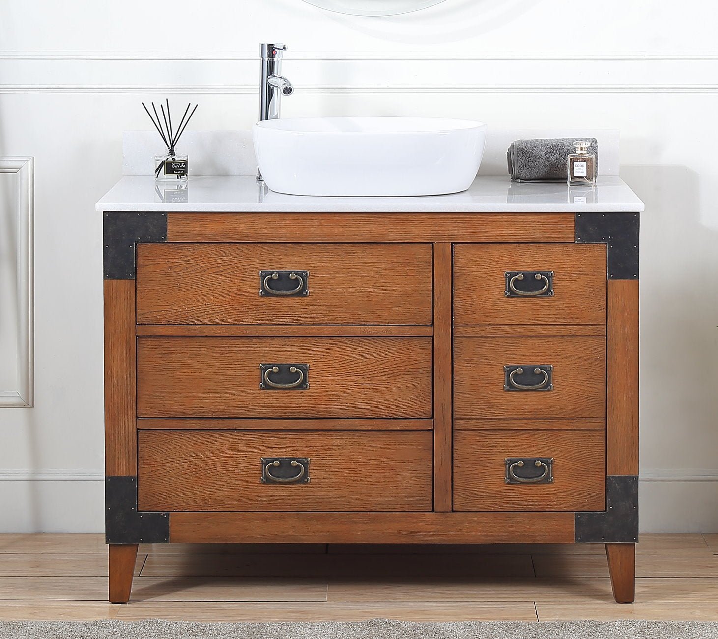 Chans Furniture CF-35542-BO 42" Benton Collection Vessel Sink Traditional Style Bathroom Vanity Akira