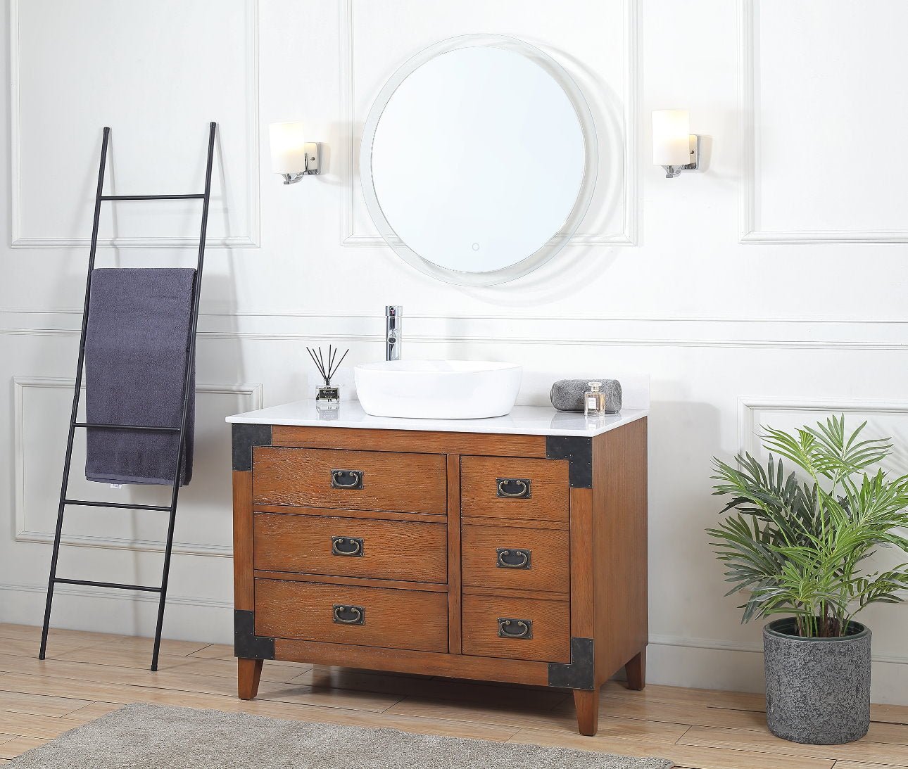 Chans Furniture CF-35542-BO 42" Benton Collection Vessel Sink Traditional Style Bathroom Vanity Akira
