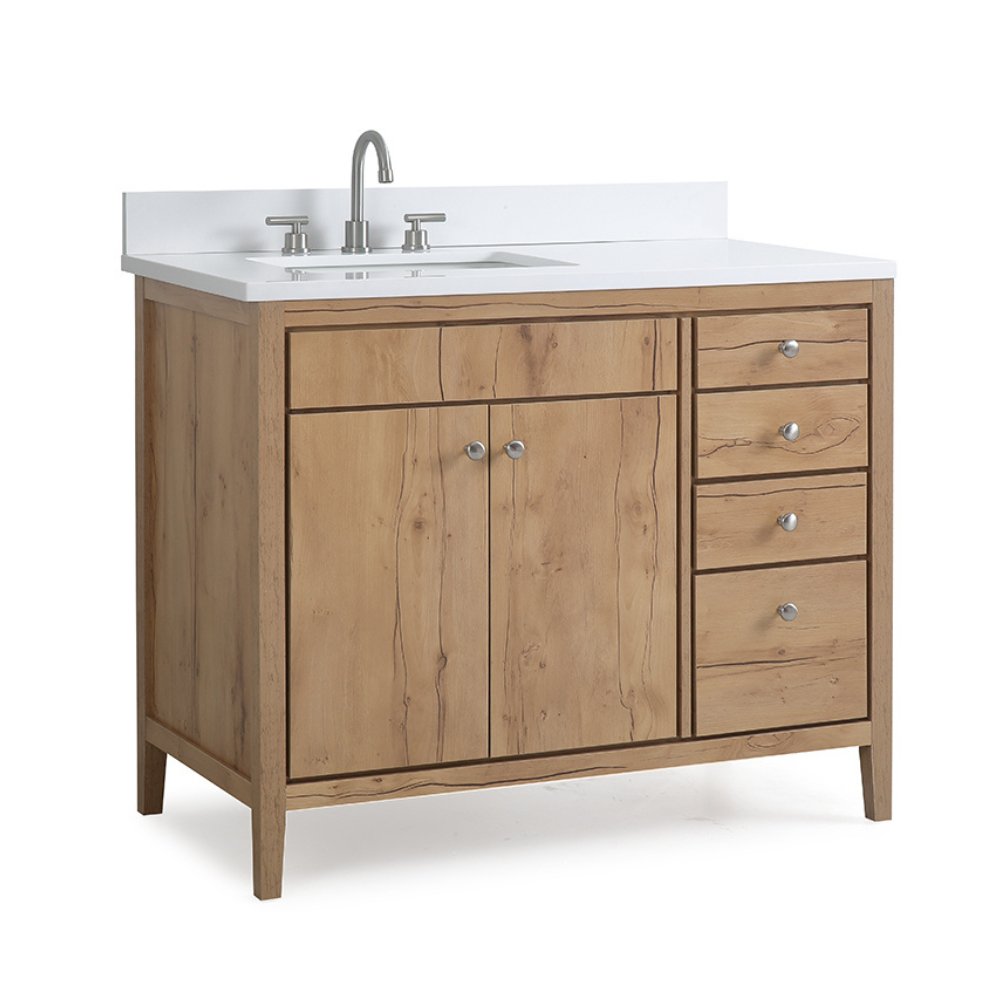 Chans Furniture 9838WD-42-BG 42 inch Modern Style Beatrice Bathroom Sink Vanity in Wood Finish