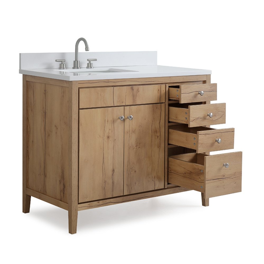 Chans Furniture 9838WD-42-BG 42 inch Modern Style Beatrice Bathroom Sink Vanity in Wood Finish