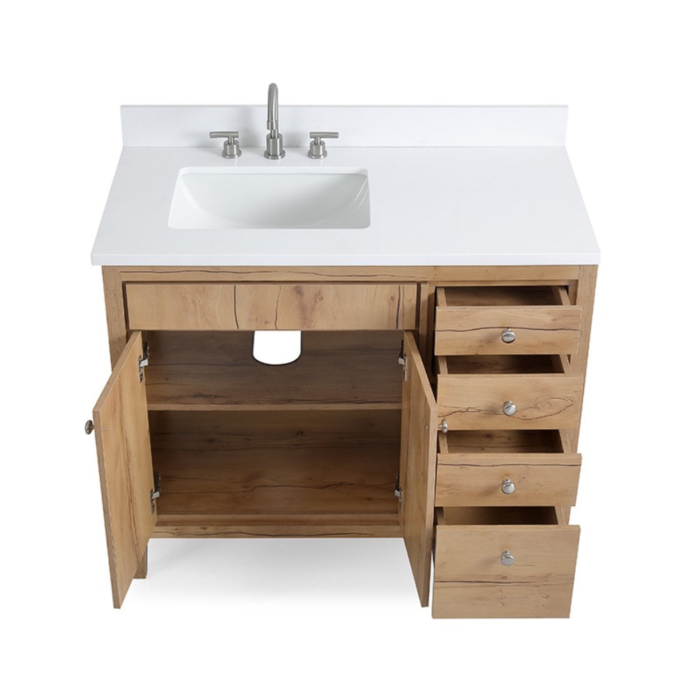 Chans Furniture 9838WD-42-BG 42 inch Modern Style Beatrice Bathroom Sink Vanity in Wood Finish