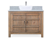Chans Furniture TW-4342WD-QT 42 Inch Natural Wood Artisan Style Single Sink Lindor Bathroom Vanity