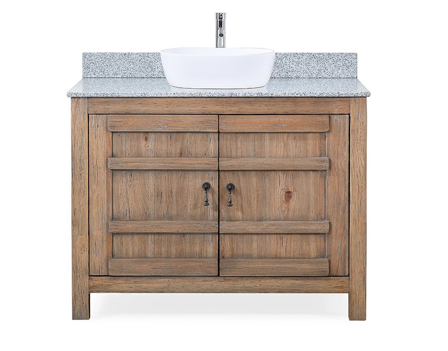 Chans Furniture TW-4342WD-QT 42 Inch Natural Wood Artisan Style Single Sink Lindor Bathroom Vanity